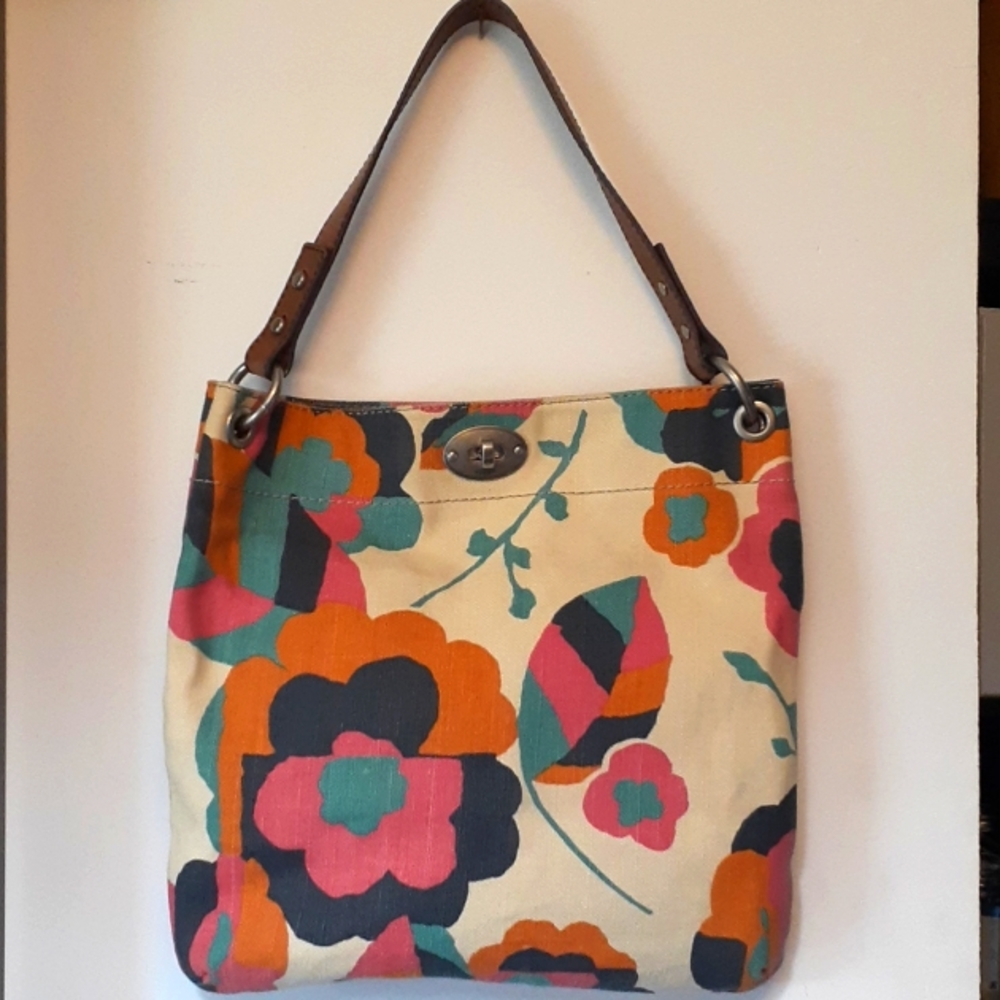 Fossil flowered hobo bag
